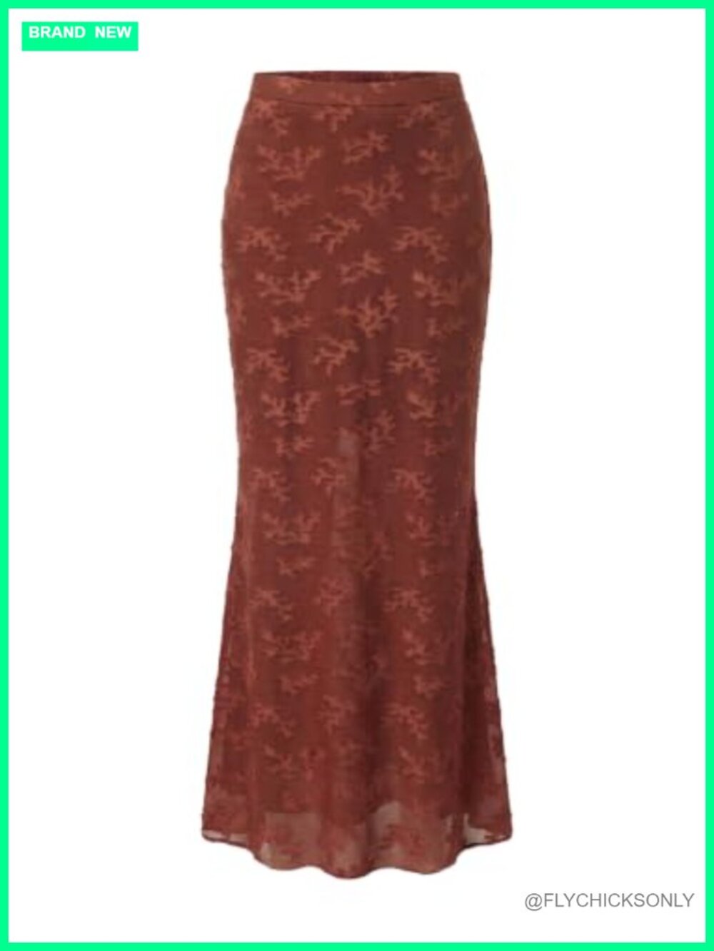 Women Floral Mesh Mermaid Maxi Skirt Elastic Waist Flowy Long Skirt
